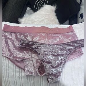 2 Victoria’s Secret PINK Velvet Panties Large